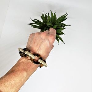 Ann Taylor Jewelry - ANN TAYLOR Tortoise Shell/Rhinestone Link Bracelet Ann Taylor Jewelry - ANN TAYLOR Tortoise Shell/Rhinestone Link Bracelet